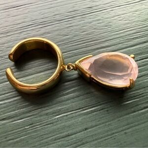 Cornelia Webb Pale Pink Quartz Yellow Gold Plated Ear Cuff